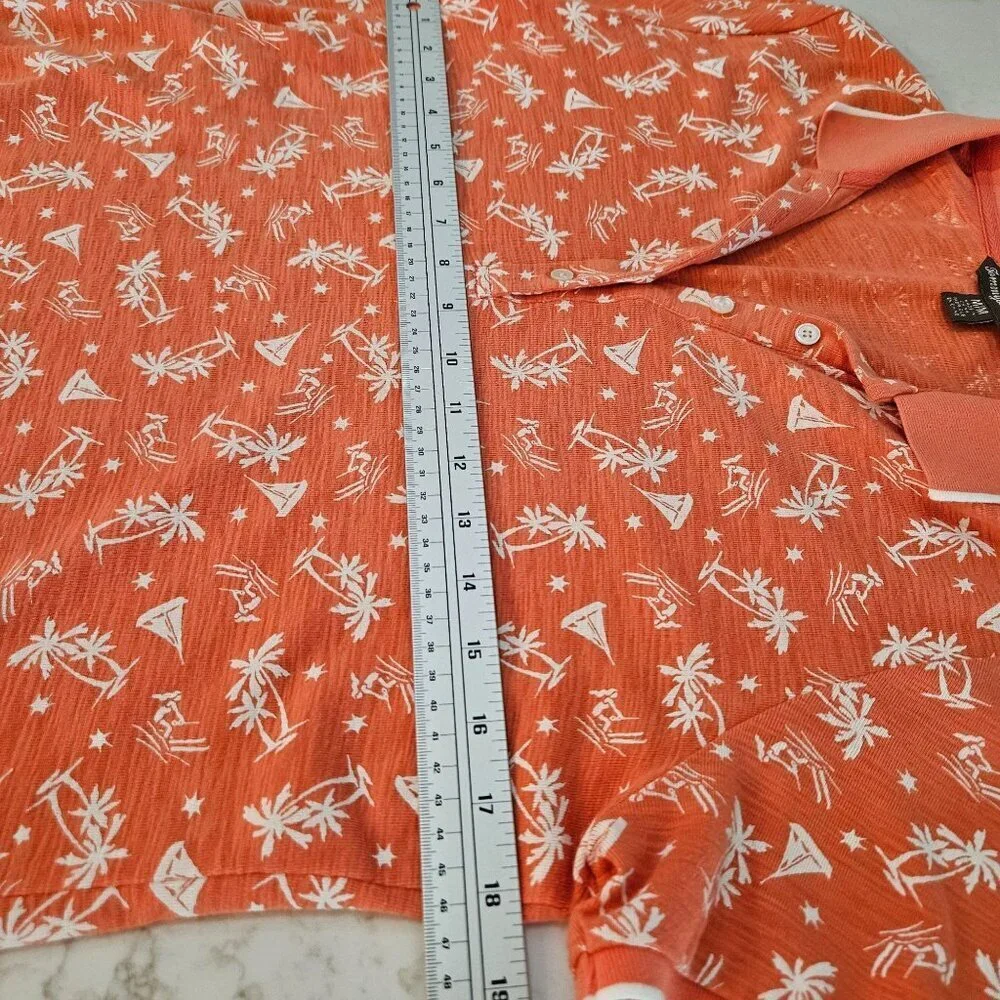 Tommy‎ Bahama Shipwreck Beach Polo Dress Medium Orange Tropical Coastal